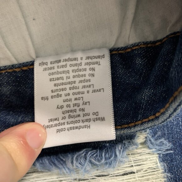 Judy Blue Shorts Womens X-Large Blue Denim Distressed Raw Hem Frayed Stretch - Picture 9 of 11